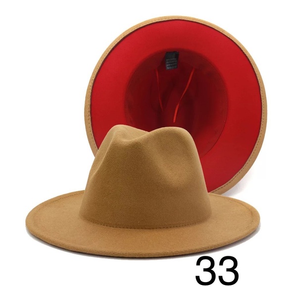 Fedora Wide No Trim Firm Wide Brim Vegan Wool Hat - Picture 3 of 16